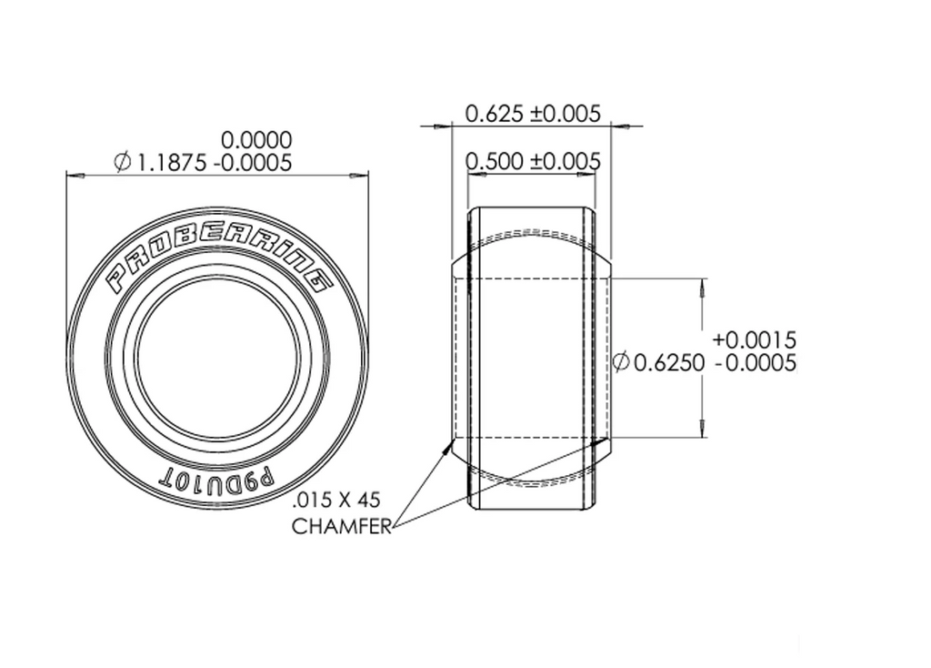 Pro 9 Series Spherical Bearing | .625" Bore x 1.1875" Race | 4140 Alloy Steel